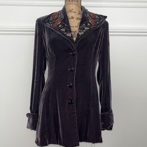 Purple velvet jacket by Sophia